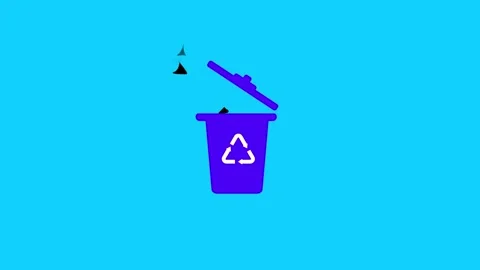 Dustbin icon animation on background ,icon concept Stock Footage 260114977