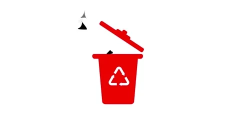 Dustbin icon animation on background ,icon concept Видео 260114978