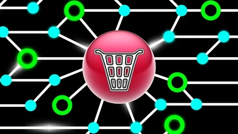 Dustbin icon on circuit board. Looping footage. Illustration. Stock Footage 123452123