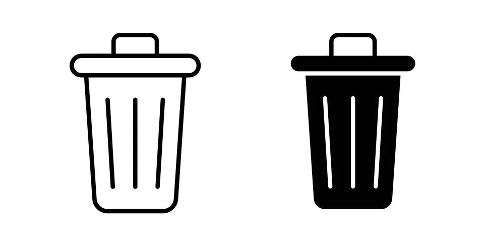 Dustbin icon design. Simple Vector illustrations.. Stock Illustration