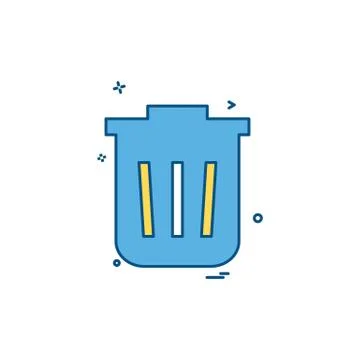 Dustbin icon design vector Ilustración de archivo