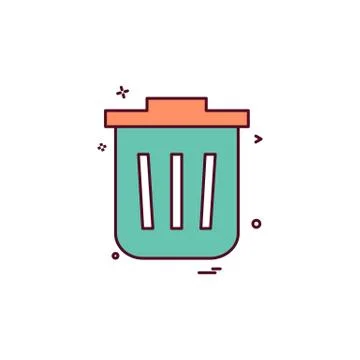Dustbin icon design vector Ilustración de archivo