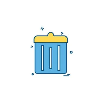 Dustbin icon design vector Ilustración de archivo