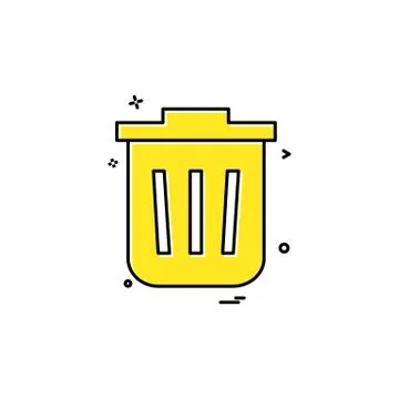 Dustbin icon design vector Ilustración de archivo