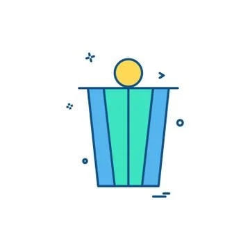 Dustbin icon design vector Ilustración de archivo