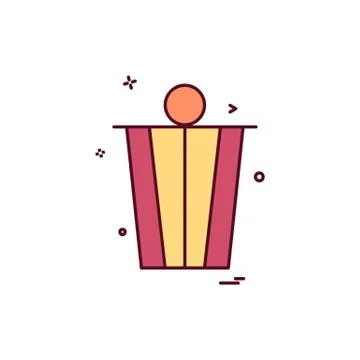 Dustbin icon design vector Ilustración de archivo