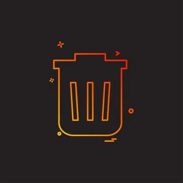 Dustbin icon design vector Ilustración de archivo