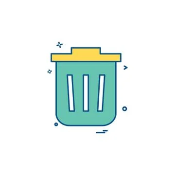 Dustbin icon design vector Ilustración de archivo