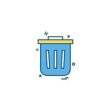 Dustbin icon design vector Ilustración de archivo