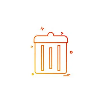 Dustbin icon design vector Ilustración de archivo