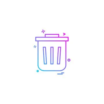 Dustbin icon design vector Ilustración de archivo