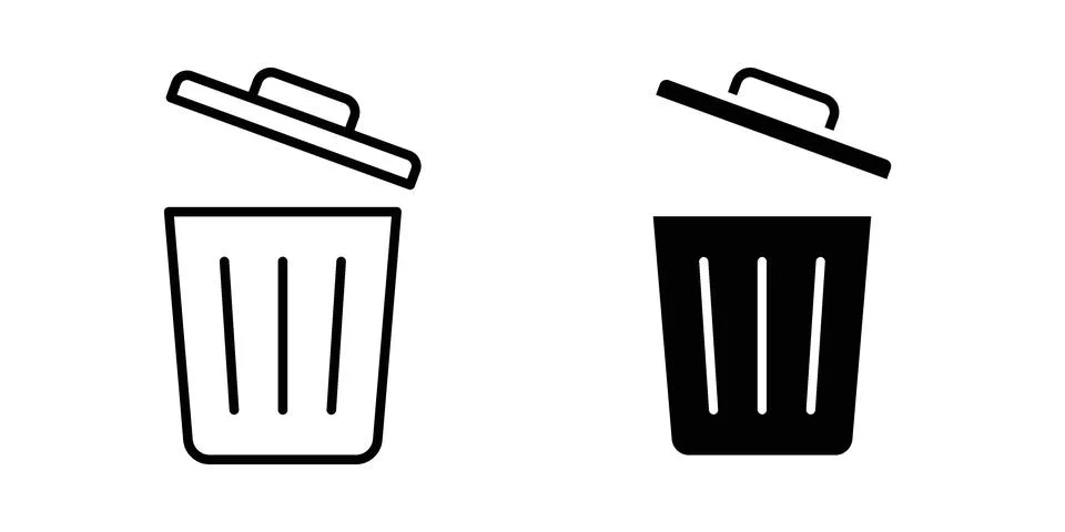Dustbin icon set, collection of vector icons Stock Illustration
