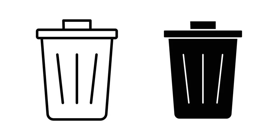 Dustbin icon set. Vector EPS 10 Stock Illustration
