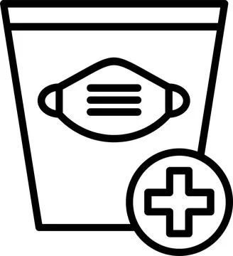 Dustbin Line Icon Design Stock Illustration
