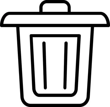 Dustbin Line Icon Design Stock-Illustration