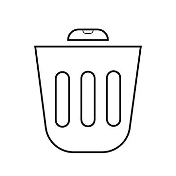 Dustbin or trash bin icon. Garbage container bucket sign. Recyclable trash .. Stock Illustration