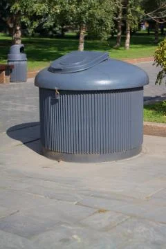 Dustbin in Park Stock Photos