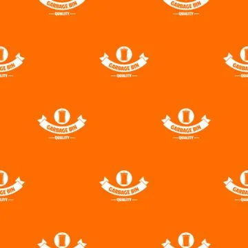 Dustbin pattern vector orange Stock Illustration