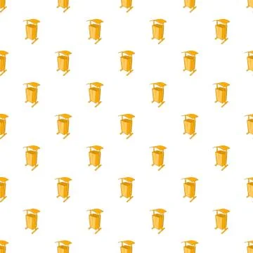 Dustbin for public spaces pattern, cartoon style 스톡 일러스트