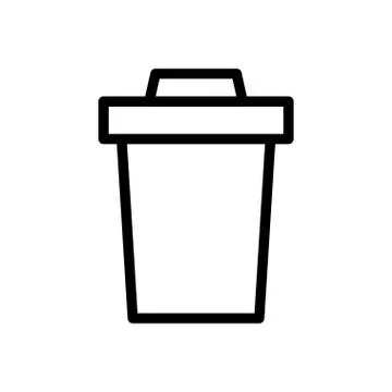 Dustbin thin line icon Stock Illustration