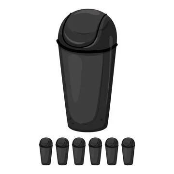 Dustbin trash bin garbage cartoon vector graphic Stock Illustration