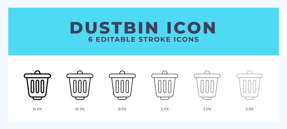 Dustbin vector icon for web and app. Editable stroke vector illustration Stock Illustration