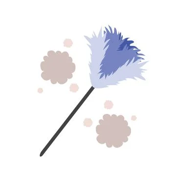 Duster Cleaning Dust Cartoon Vector Illustration Illustrazione stock
