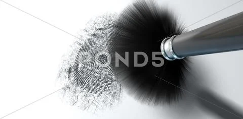 Dusting for fingerprints on white Stock Illustration