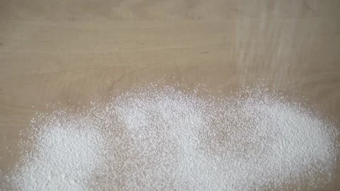 Dusting flour over wodden table to make bread or pasta Stock Footage 274500781