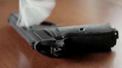 Dusting gun for fingerprints 스톡 동영상 11054143