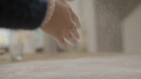 DustingFlourOffHands Stock Footage 88838723