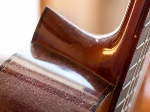 Dusts on the classical guitar Stock Photos