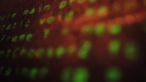 Dusty and old computer screen display with running source code Stock Footage 111436717