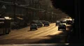 Dusty city symbol car traffic grey street avenue cars drive HD Footage