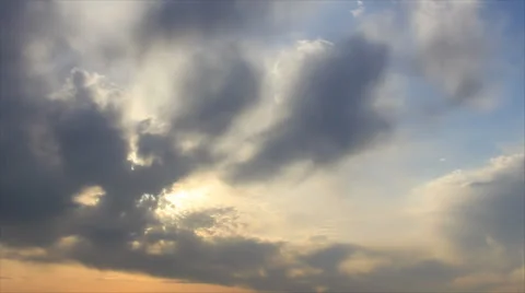 Dusty clouds evening sky Stock Footage 34759748