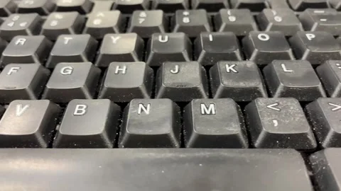 Dusty computer keyboard close up. Stock Footage 295781733