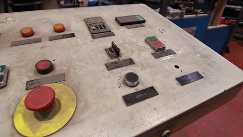 Dusty control panel in a factory Stock Footage 72469509