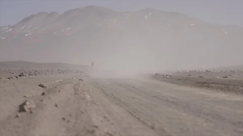 Dusty Desert Road Stock Footage 121663284
