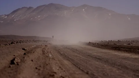 Dusty Desert Road Stock Footage 121663295