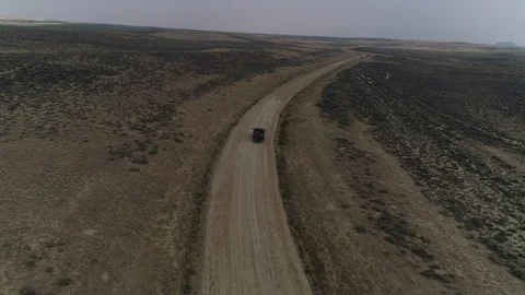 Dusty driving Stock Footage 96357158