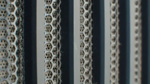 Dusty grid of computer cooler Stock Footage 133730744