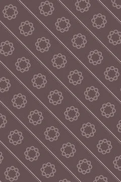 A dusty mauve repeating pattern features pale cream looped floral motifs an.. Stock Illustration