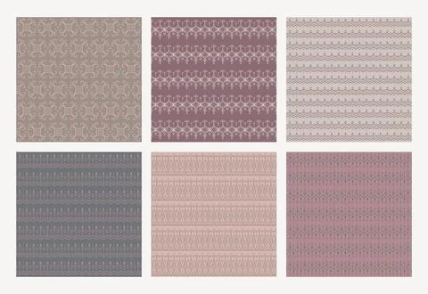 Dusty nordic blush seamless pattern set modern geometric collection Stock Illustration