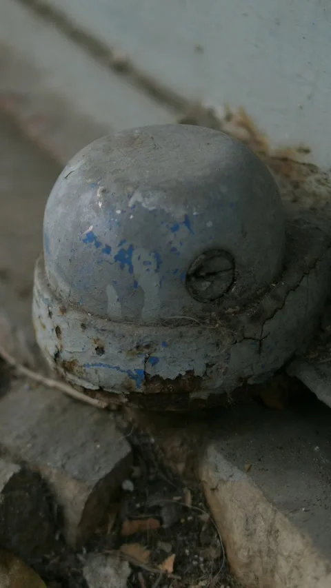 Dusty Old Shop Shutter Lock That Hasn’t Been Opened for a Long Time Stock Footage 320256431