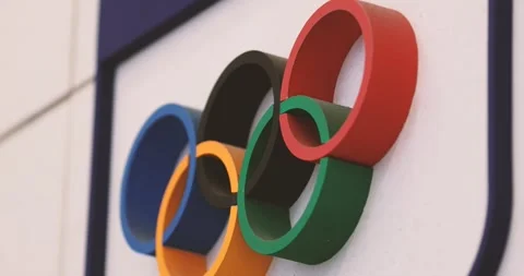 Dusty Olympic Games rings Stock Footage 327181437