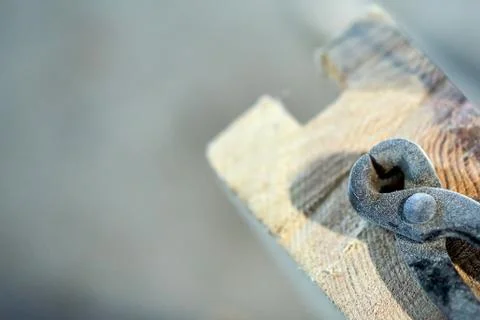 Dusty pliers lying an wood Stock Photos