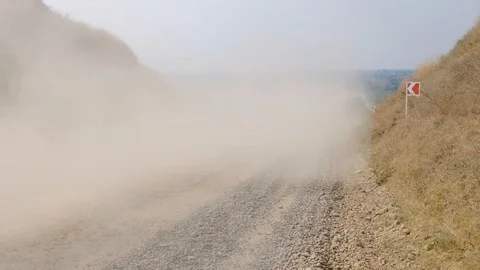 Dusty road Video stock 95445818