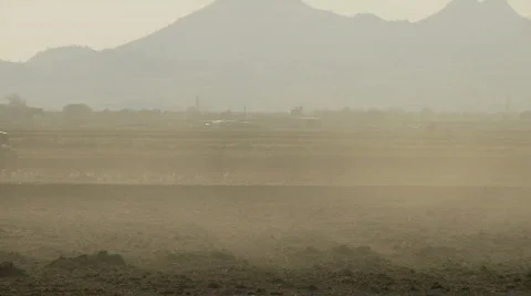 Dusty Tractor  Stock Footage 371370