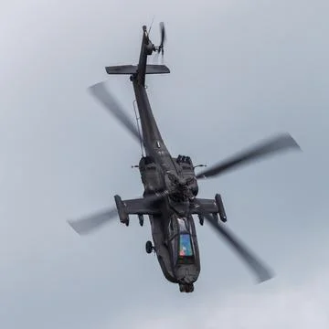 Dutch AH-64D Apache demo team at Fairford Stock Photos