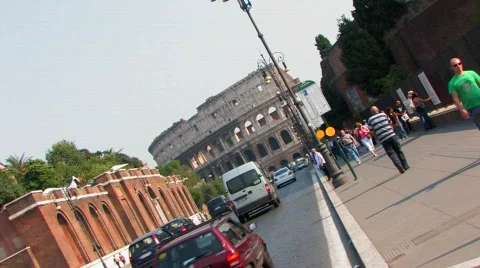 Dutch angle of the colosseum Stock Footage 547282
